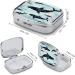 Whale Print Pill Box - 2 Compartment Portable Pill Organizer | Decorative Metal Medicine Case for Pocket & Purse - Buy Online on GoSupps.com