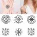 Tattoonova 6 Sheets Temporary Tattoo Men Compass Party Favors Viking Sleeve Body Face Annulus Fake Tattoos TA 2