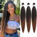 Leeven 3 Packs Pre Stretched Braiding Hair Extension for Woman 20 Inch Ombre EZ Braids Yaki Braiding Hair Pre Stretched Ombre Braiding Hair T30# 20 Inch (Pack of 3) T30#