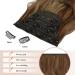 Feshfen 50cm Clip In Hair Extensions - 4PCs Synthetic Wavy Red-Brown & Ash Blonde - 180g Women's Hair Extensions - Buy Online on GoSupps.com