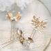 Elegant 8-Piece Bridal Hair Pins with Pearl Flowers and Gold Leaves - Wedding Hair Accessories for Women - Buy Online on GoSupps.com