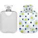 NAANLE Hot Water Bottle with Polka Dot Cover - 1L Transparent for Menstrual Cramps Relief & Heat Therapy - Buy Online on GoSupps.com