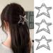 Satr Hair Clips Satr Hair Claw Clip Metal Satr Hair Jaw Clamps Satr Nonslip Hair Catch Clip Satr Hairpin Hair Accessories for Thin Hair Thick Hair Lady Barrette (Silver)