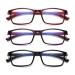 3 Pack Reading Glasses Blue Light Blocking Multicolor Reading Glasses for Women Men Anti UV/Glare Filter Eyeglasses Bright Black 1.0 x
