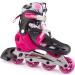 New Bounce Adjustable Inline Skates for Kids and Adults - 4 Wheel Blades Roller Skates for Girls and Women Outdoor Rollerskates for Beginners & Advanced | Pink Medium (3-6 US