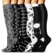 Blongw compression stockings for men 6 pairs of knee socks support stockings compression socks for sports flight running travel cycling A4-Assorted 04 S-M