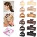 Alemaky 12 Pack Square Claw Clips Big and Small Neutral Rectangle Hair Claw Clips Non-slip Matte Large Hair Clips for Women Strong Hold jaw clip for Thick Thin Hair