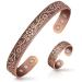 Lymphatic Drainage Ring & Copper Bracelet for Women, Magnetic Lymph Detox Ring and Magnetic Copper Bracelet, 100% Solid Pure Copper Jewelry Gift Copper-ring & Bracelet