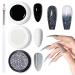 Gel Nail Polish Set - Glitter Gel Nail Polish Black & White Nail Polish Shimmering Holographic Nail Polish Soak Off UV Gel Nail Art Painted Gel for Manicure DIY At Home Women Girl Holographic Set