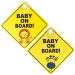 TIESOME 2 pcs Baby on Board Car Warning Baby on Board Sticker Sign for Car Warning with Suction Cups Baby in Car Sticker for Car Window Cling Reusable Baby on Board Sticker Decal (Giraffe + Lion)