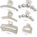 Sisiaipu Large Pearl Claw Clips - Set of 6 | White Hair Clips for Wedding | Nonslip Jaw Clips for Thick Hair | Hair Styling Accessories for Women and Girls - Buy Online on GoSupps.com