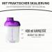 Amity Union Women Protein Shaker 400ml - Leak-Proof BPA-Free White & Purple Deluxe - Perfect for Creamy shakes Gym & Fitness - Sieve & Scale Included - Buy Online on GoSupps.com