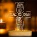 Lampeez Baptism Gift Cross Wooden Lamp Novelty Night Light Illusion lamp for Kids Kids Decoration Lamp USB Power Bedroom Decor Xmas Holiday Christening Dedication Gift for Boy Girl
