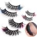 AMSDCN Luxury 3D Colored False Eyelashes Wholesale - 7/4 Pairs Dramatic and Colorful Mink Lashes (E02) - Buy Online on GoSupps.com