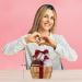 Accentra Women's Cherry Spa 4-Part Care Set | Sea Grass Basket with Shower Gel Bathing Salt Body Lotion & Net Sponge | Perfect Wellness Gift for Birthdays Valentine's Day & Christmas - Red - Buy Online on GoSupps.com