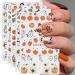 Halloween Nail Stickers 12 Sheets Self-Adhesive Nail Decal Ghosts Pumpkin Star Nail Art Decoration Design Supplies