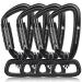 PANDENGZHE Locking Carabiner Clip 2.5" with Swivel Ring for Securing Pets, Dog Leash Harness, Camping, Hiking, Keychains Black