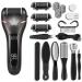 Layhou Electric Foot File Waterproof Portable Digital Display Foot Hard Skin Remover Foot Care Dead Skin Remover Pedicure Tool Callus Scraper (Black)