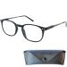 Mini glasses nerd pin reading glasses free case plastic frame and metal ironing with spring hinge reading aid women and men black 1.5 diopters