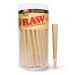RAW Cones Classic King Size | 100 Pack | Natural Pre Rolled Paper with Tips and Packing Tubes Included