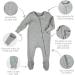 Ribbed Cotton Zip Up Baby Sleepsuits for Newborns | Unisex Footed/Footless 0-3 Months Black - Buy Online on GoSupps.com
