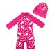 upandfast Baby Girl One Piece Swimwear Suits with Sun Hat Toddler Swimsuits UPF 50+ Sun Protection 9-12 Months Rose