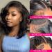 Fadaina Short Bob Human Hair Wig 13x4 Lace Front Brazilian Body Wave Pre Plucked Transparent HD Wig for Black Women - 12 Loose Wavy Natural Color - Buy Online on GoSupps.com