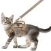 SALFSE Tactical Cat Harness and Leash Set for Walking Escape Proof, Adjustable Large Cat Vest Harness with Molle Patches, Soft Mesh Padding, Rubber Handle Easy to Control Large Beige