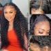 13x6 HD Transparent Curly Lace Front Wig 24 Inch - Pre Plucked Kinky Curly Human Hair Wig for Black Women - Buy Online on GoSupps.com