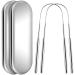 2 Pieces Tongue Scrapper Stainless Steel Tongue Cleaners Tongue Scraper for Adults Oral Care Tongue Tool for Bad BreathEasy to Use Tongue Cleaner for Travels Meetings Work or Home Use
