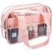 Premium Clear Makeup Cosmetic Toiletry Organizer Bag | Stadium Approved Clear Tote Bag | Mini Clear Purse for Gym, Work, Travel - Pink - Buy Online on GoSupps.com