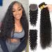 Water Wave Bundles Human Hair with Closure Wet and Wavy 3 Bundles with 4x4 Lace Closure Free Part (12 14 16+10)100% Unprocessed Virgin Curly Bundles Hair Extensions for Black Women Water Wave Bundles with Closure 12 14 16+10Closure