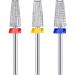 3 Pieces Nail Carbide 5 in 1 Bit Multi-function Tapered Shaping Nail Drill Carbide Nail Drill Bit Use for both Left to Right Handed  3/32 Inch Nail Bit for Fast Remove Acrylic Gel Nail (Silver)