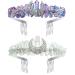 WILLBOND 2 Pieces Moon Crown Halloween Witch Handmade Raw Crystal Quartz Tiara Mermaid Crown Fairy Headpiece for Women Girls Wedding Festival Rave Accessories  2 Colors