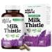 Wild & Organic Milk Thistle Capsules 1000mg - Liver Supplement - Silymarin Milk Thistle Seeds Powder for Liver Support - 180 Vegan Capsules - 3-Month Supply - No Fillers Non-GMO 180 Count (Pack of 1)