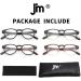 JM 4 Pack Spring Hinge Vintage Round Reading Glasses - Unisex Eyewear 1.75x - Mixed Colors - Buy Online on GoSupps.com