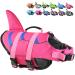 Fragralley Dog Life Jacket Shark, Dog Life Vest Adjustable Ripstop, Dog Swimming Safety Vest with Superior Buoyancy & Rescue Handle for Small Medium Large Dogs, Swim, Pool, Beach, Boating XS(Chest Girth:11.8-16.5) Pink-Wave Shark