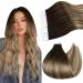 Ugeat tape in extension dark brown to chestnut brown and bleach blond tape extensions balayage seamless tape in extensions ombre hair extension tape extensions glue 20 pieces 50 cm 50 grams 50 cm #4/6/613