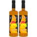 Mikah - Premium Flavors - Mango x2 | Syrup for drinks and desserts | Professional use | 2 bottles of 1 liter (2x1000ml)