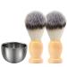 Sourcetone shaving brush and shaving soap peel 2 shaving brush with wooden handle and stainless steel rasier cup for professional hairdressing salon 3-part set