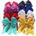 12Pcs 7.5 Glitter Sequins Pigtail Bows for Baby Girls - Sparkly Cheer Hair Bows with Elastic Hair Ties - Buy Online on GoSupps.com