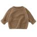 KISLOVE Knitted Jumper Girls Boys Winter Ribbed Knit Sweater Chunky Pullover Long Sleeve Knitwear Top Soft Unisex Toddler Baby Clothes Autumn Outwear 90 Coffee