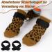 Petloft Anti-Slip Dog Socks - 4 Pack Slide-Resistant Socks with Adjustable Fastening for Small & Medium Dogs Cats and Puppies | Khaki Paw Design - Buy Online on GoSupps.com
