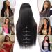 RXY 24 Inch Lace Front Human Hair Wig 180 Density Pre Plucked with Baby Hair - Natural Black Color - 4x4 Straight Closure for Black Women - Buy Online on GoSupps.com
