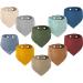 Vonarhug Muslin Baby Libben 10 pieces of sabbering baby Muslin triangle baby super absorbent organic cotton Neck cloth Baby bibs for infant toddler multicolored