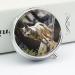 Round Pill Box with Wildlife Wolf Print | 3 Compartment Metal Pill Organizer | Decorative Portable Pocket Case - Style 25 - Buy Online on GoSupps.com