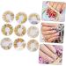 minkissy 45 Boxes Nail Art Accessories Rivet Nail Declas Metal Stickers Nail Stickers for Nail Art Stickers Gold Glitter Metal Nail Art False Nail Disc Plastic White Hollow Out - Buy Online on GoSupps.com