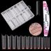 120 Pcs Transparent Acrylic Nail Tips - C Curve Builder Gel with Nail File | Ideal for Extensions & Practice - Buy Online on GoSupps.com