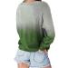 Women's Crewneck Ombre Tie Dye Sweatshirt - Long Sleeve Casual Loose Fit Sweater (X-Large, Green) - Buy Online on GoSupps.com