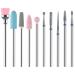 URAQT Nail Drill Bits Set  10 pcs Electric Nail Drill Bits Kit 3/32  Professional Cuticle Polishing Bits for Acrylic Gel Nails  Electric Nail Files Manicure Pedicure Drill Tool 10pcs